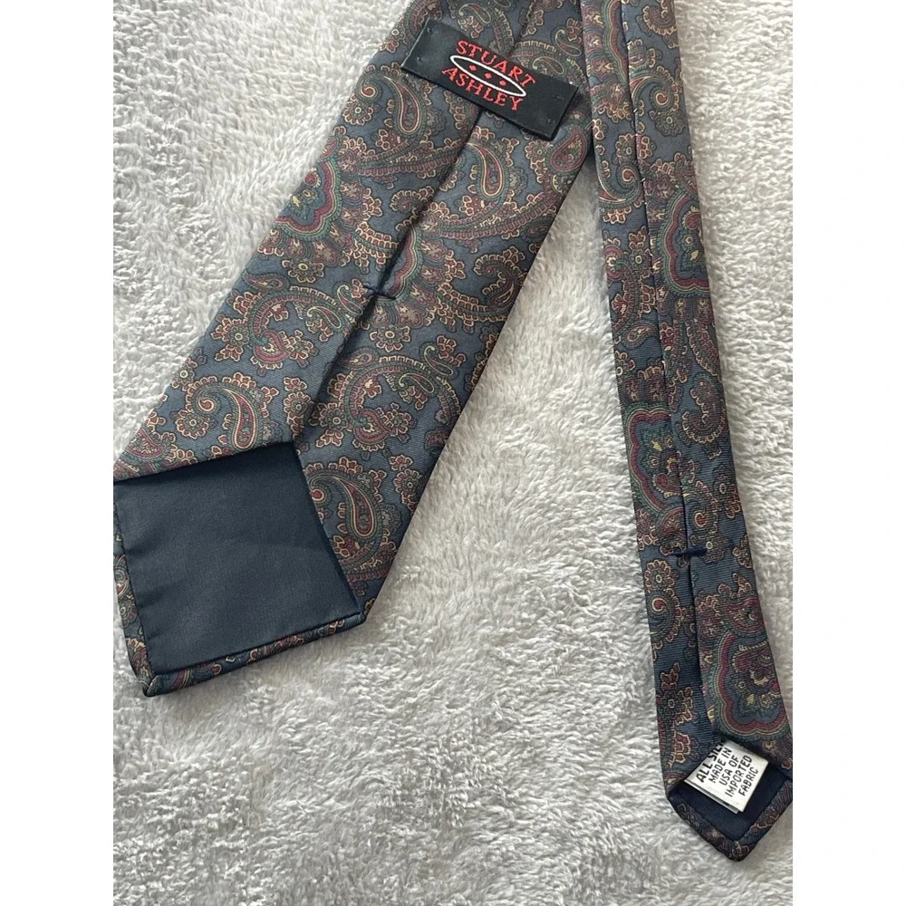 Stuart Ashley Necktie‎ Tie Paisley Pattern Professional Business Casual